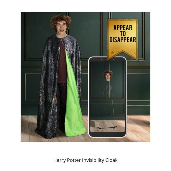 Harry Potter Invisibility Cloak Green Screen Wizard Costume Rare Cosplay Cape - Picture 4 of 12